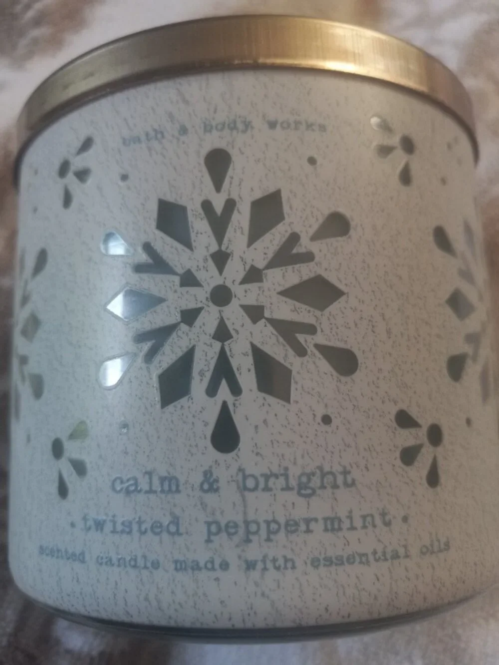 BBW Twisted Peppermint Calm and Bright Candle